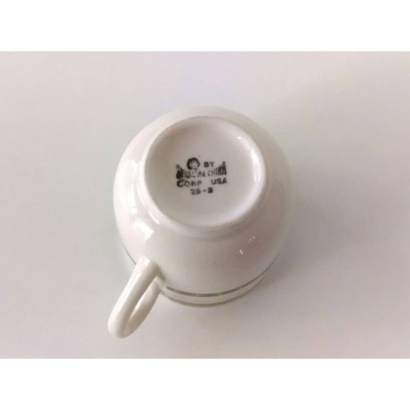 Vintage Syracuse China Demitasse Cup White Green Stripe with Gold Cross - Picture 3 of 4